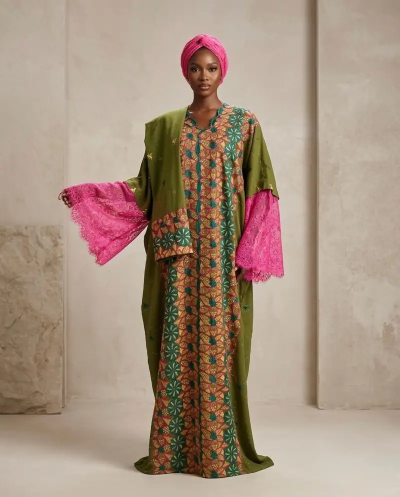 Halimat lace bubu, olive